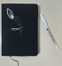 Notebook: black paper+white pen